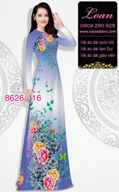 Vải áo dài hoa Mẫu Đơn