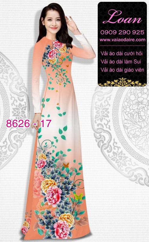 Vải áo dài hoa Mẫu Đơn