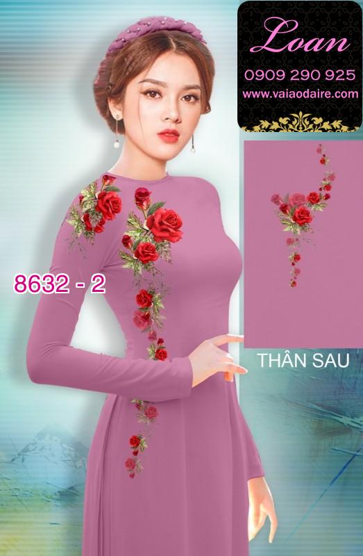 Vải áo dài hoa Hồng