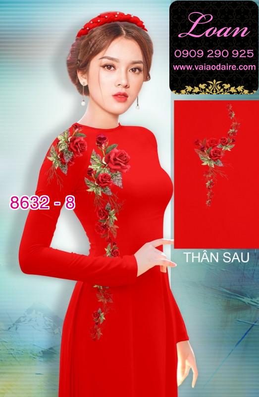 Vải áo dài hoa Hồng