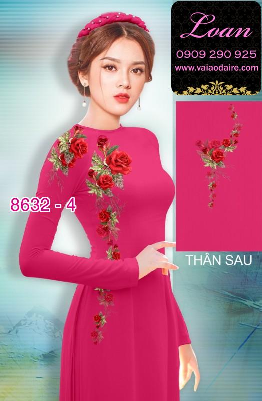 Vải áo dài hoa Hồng