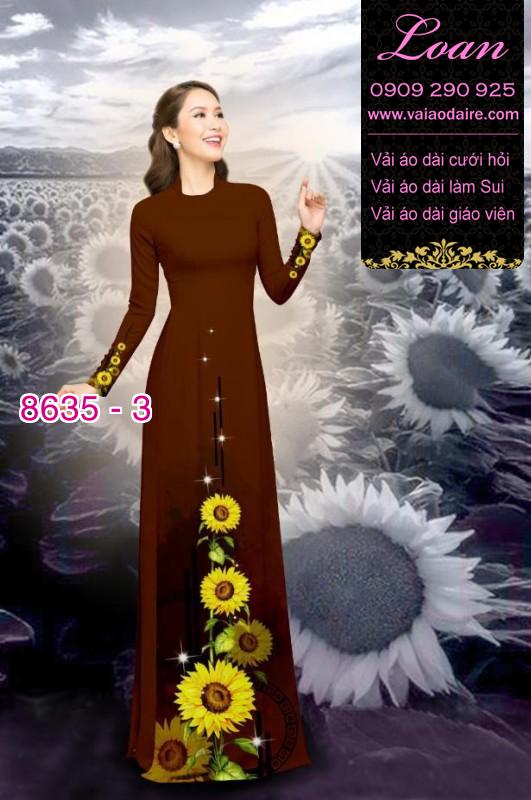 Vải áo dài hoa Hướng Dương