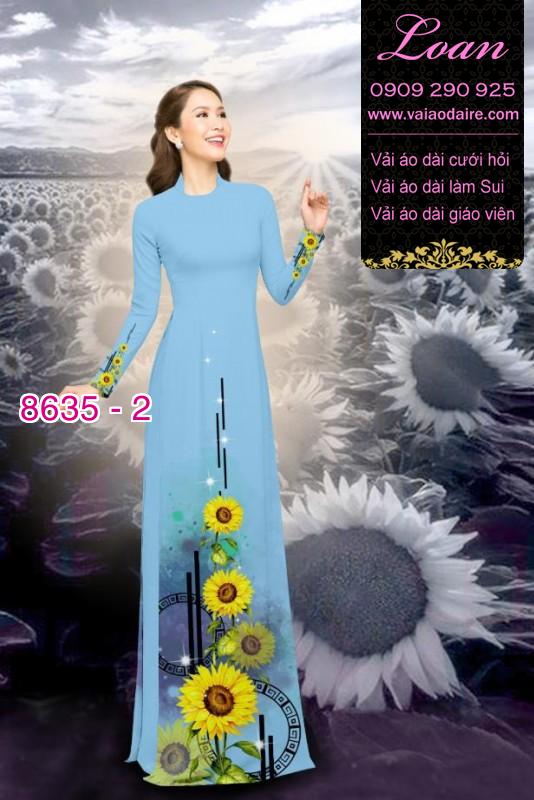 Vải áo dài hoa Hướng Dương