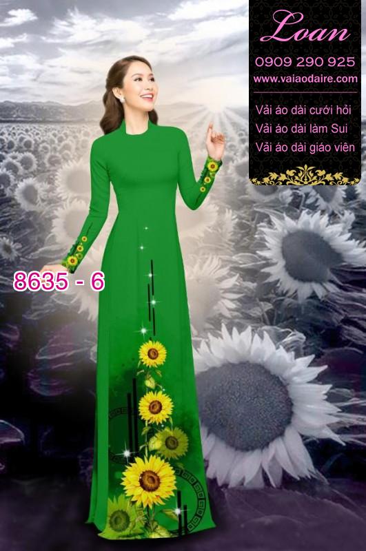 Vải áo dài hoa Hướng Dương