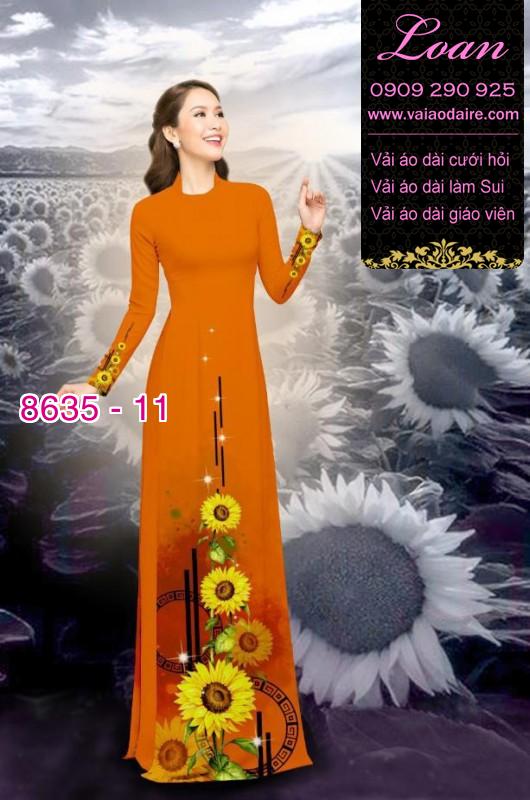 Vải áo dài hoa Hướng Dương