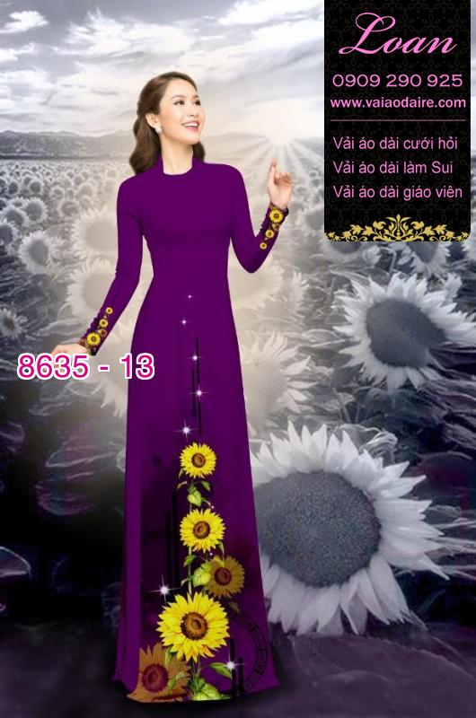 Vải áo dài hoa Hướng Dương