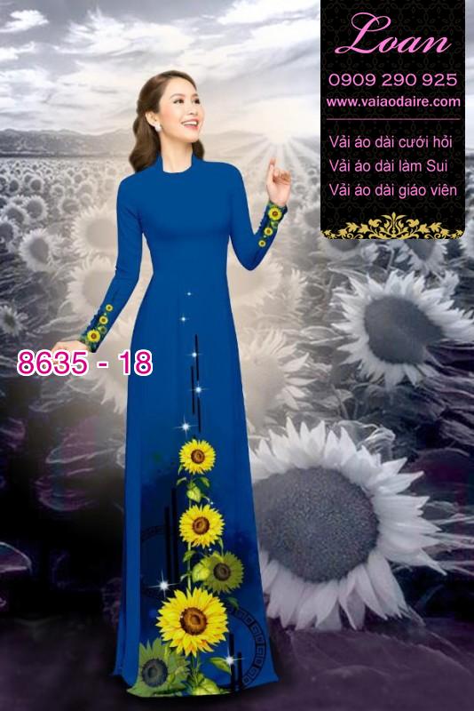 Vải áo dài hoa Hướng Dương