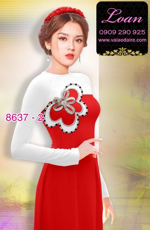 Vải áo dài hoa 3D