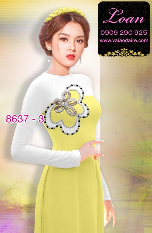Vải áo dài hoa 3D