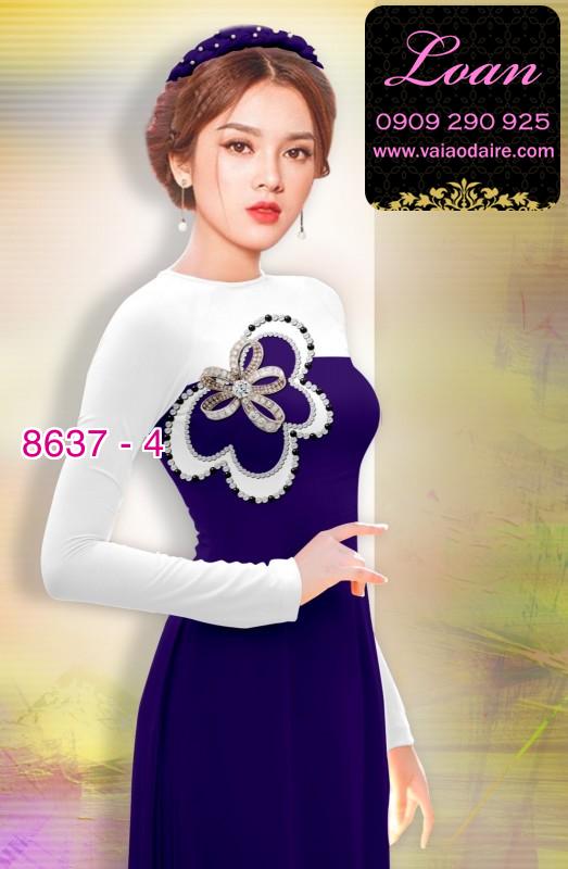 Vải áo dài hoa 3D