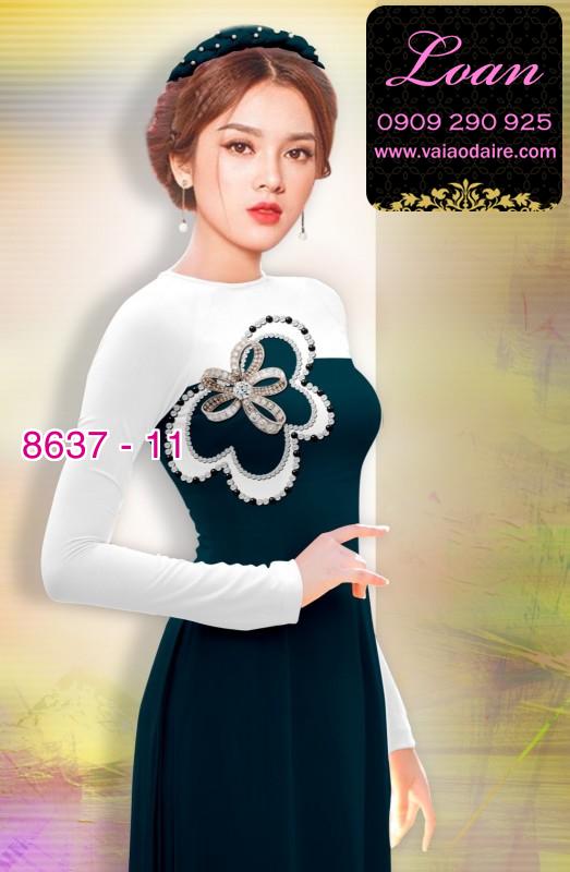 Vải áo dài hoa 3D