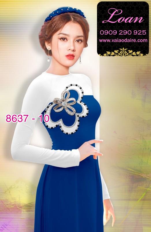 Vải áo dài hoa 3D