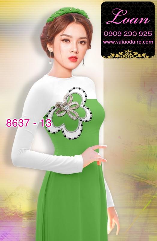 Vải áo dài hoa 3D