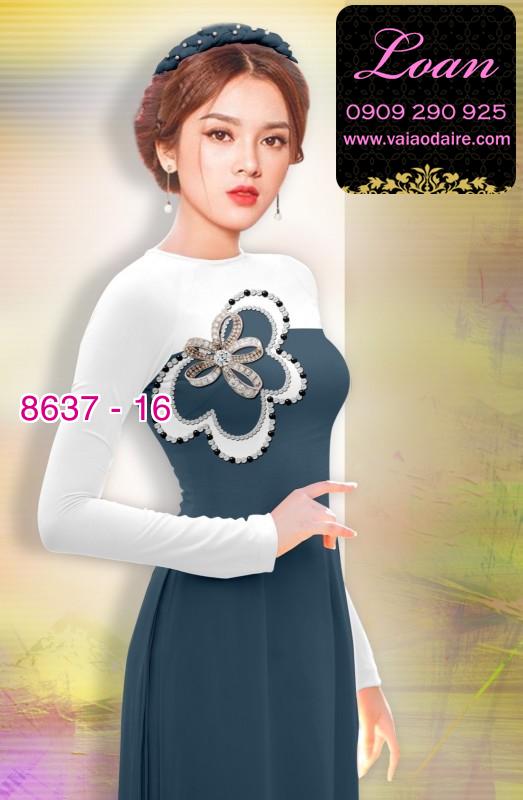 Vải áo dài hoa 3D