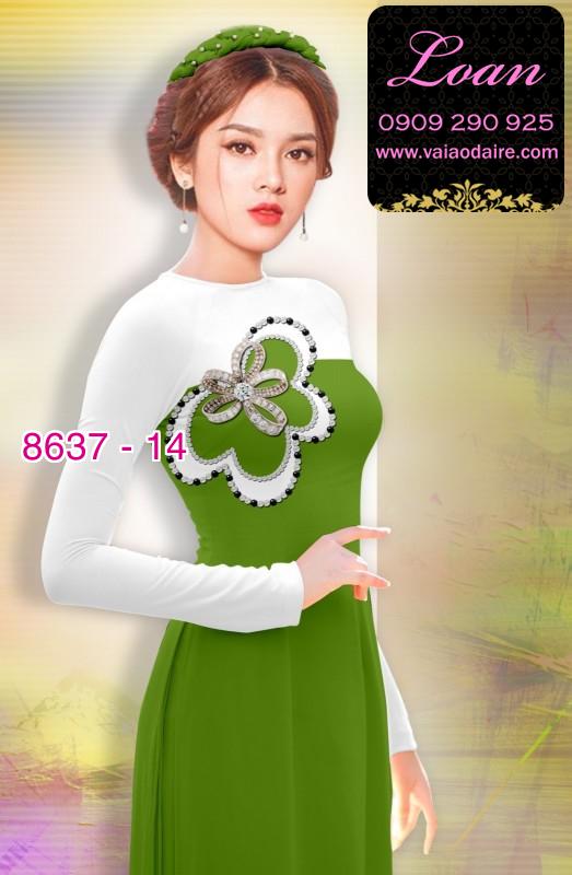 Vải áo dài hoa 3D
