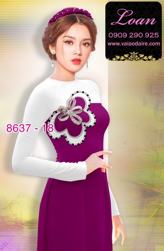 Vải áo dài hoa 3D