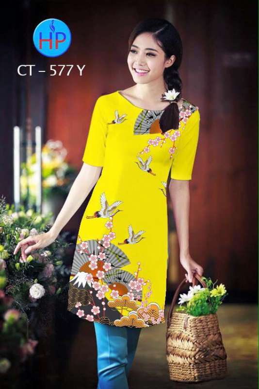 Vải áo dài cách tân cánh quạt