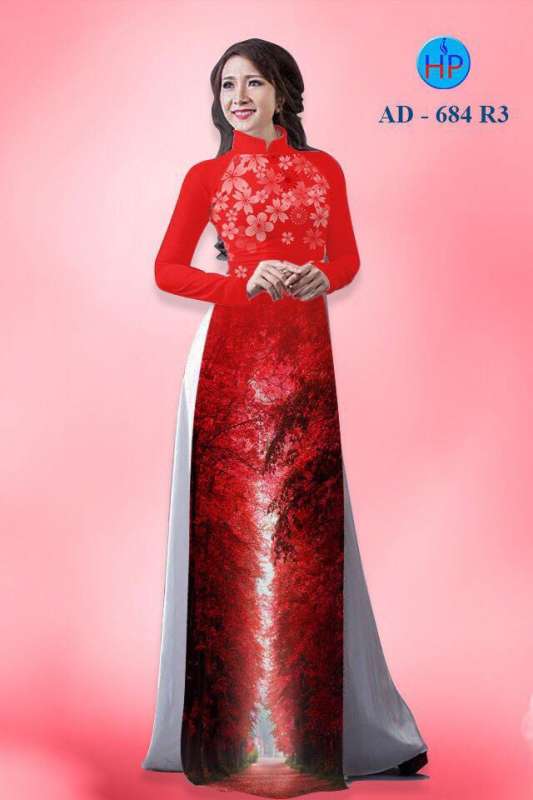 Vải áo dài cảnh rừng cây