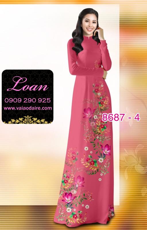 Vải áo dài hoa 3D