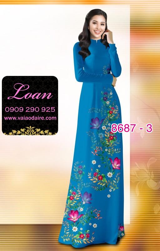 Vải áo dài hoa 3D