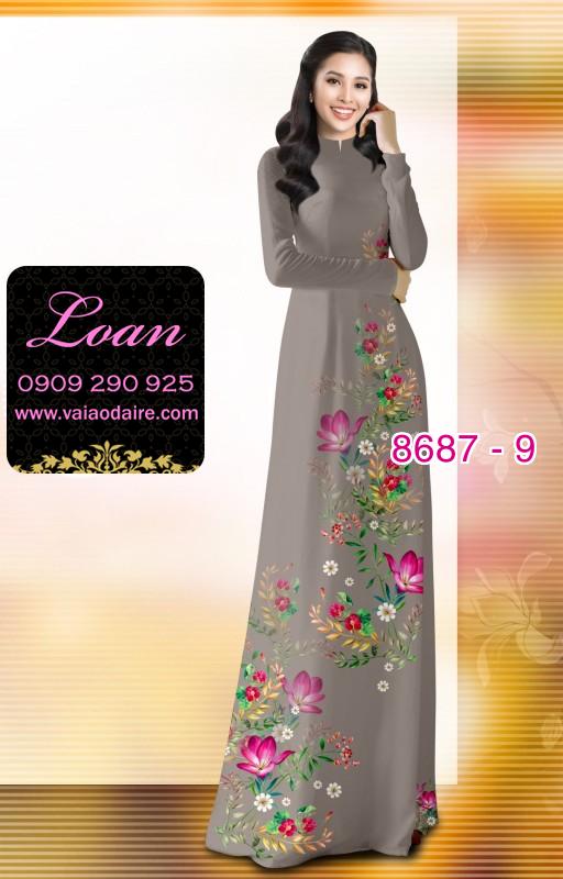 Vải áo dài hoa 3D