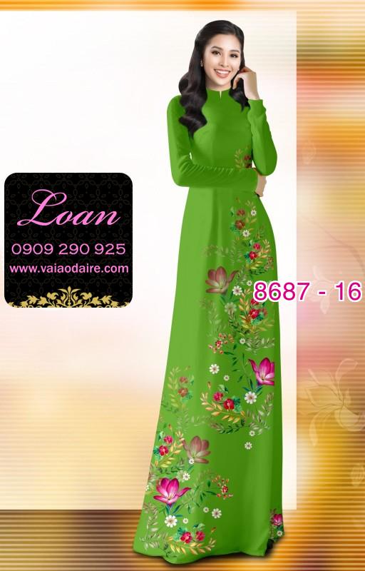 Vải áo dài hoa 3D
