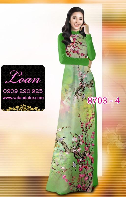 Vải áo dài hoa Đào