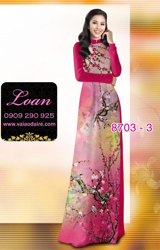 Vải áo dài hoa Đào