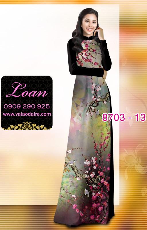 Vải áo dài hoa Đào