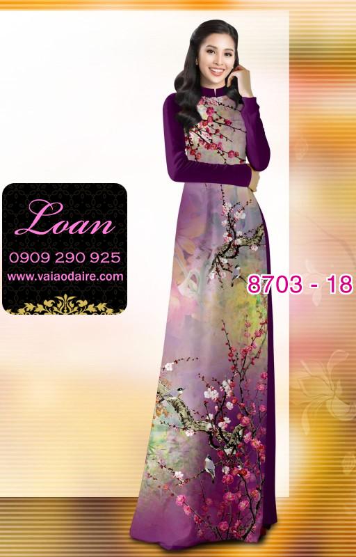 Vải áo dài hoa Đào