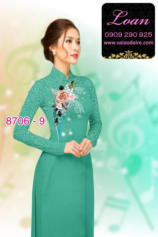 Vải áo dài hoa 3D