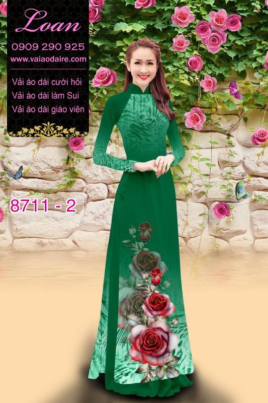 Vải áo dài hoa 3D