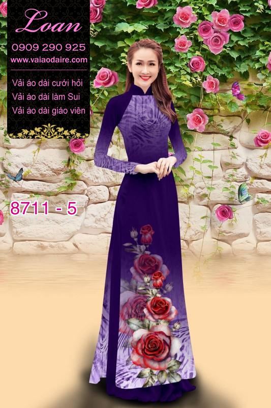 Vải áo dài hoa 3D
