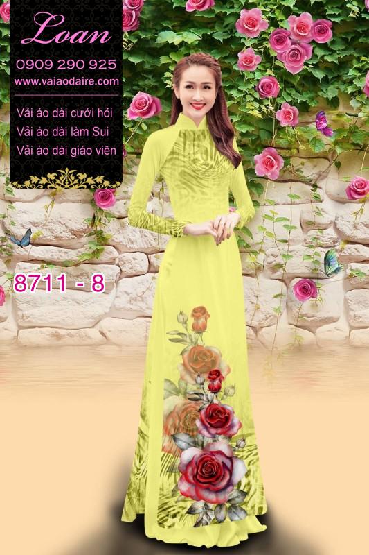 Vải áo dài hoa 3D