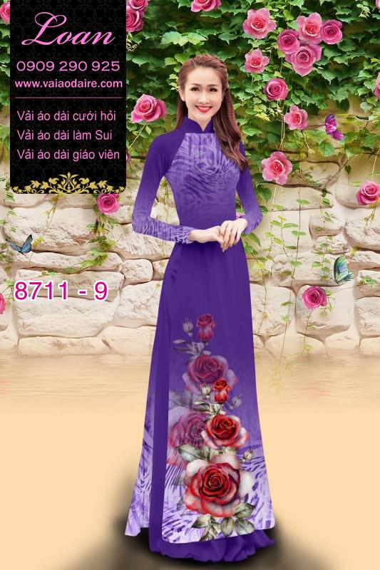 Vải áo dài hoa 3D
