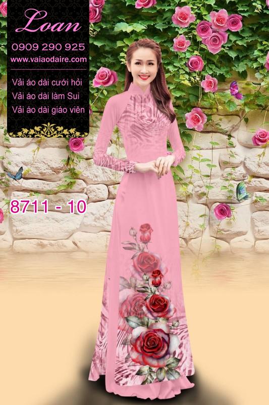 Vải áo dài hoa 3D