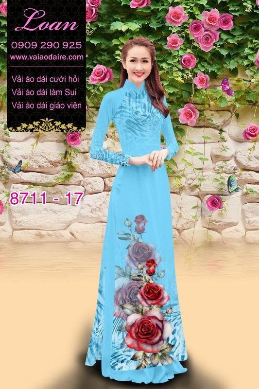 Vải áo dài hoa 3D