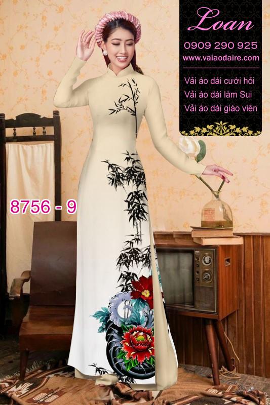 Vải áo dài hoa Mẫu Đơn