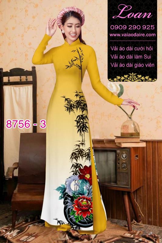 Vải áo dài hoa Mẫu Đơn
