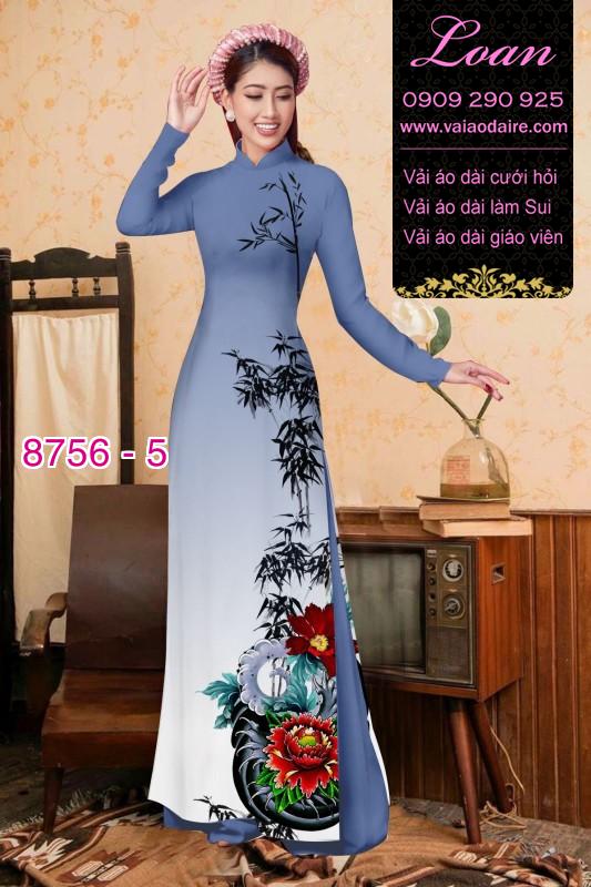 Vải áo dài hoa Mẫu Đơn