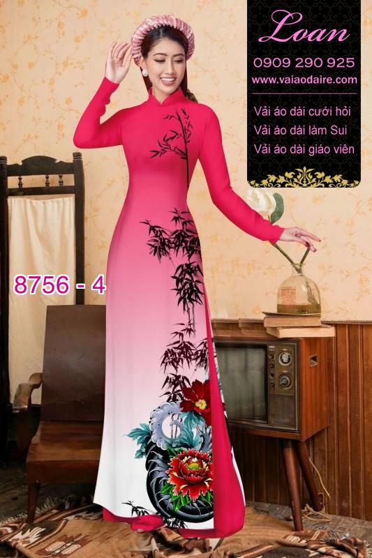 Vải áo dài hoa Mẫu Đơn
