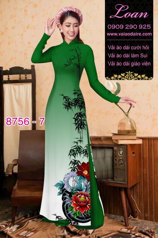 Vải áo dài hoa Mẫu Đơn