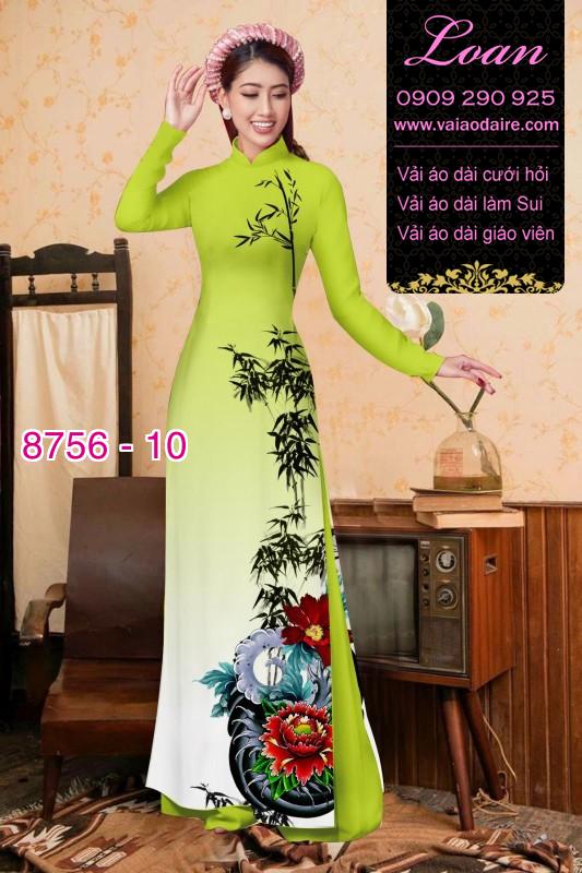 Vải áo dài hoa Mẫu Đơn