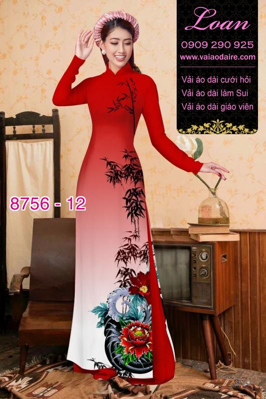 Vải áo dài hoa Mẫu Đơn