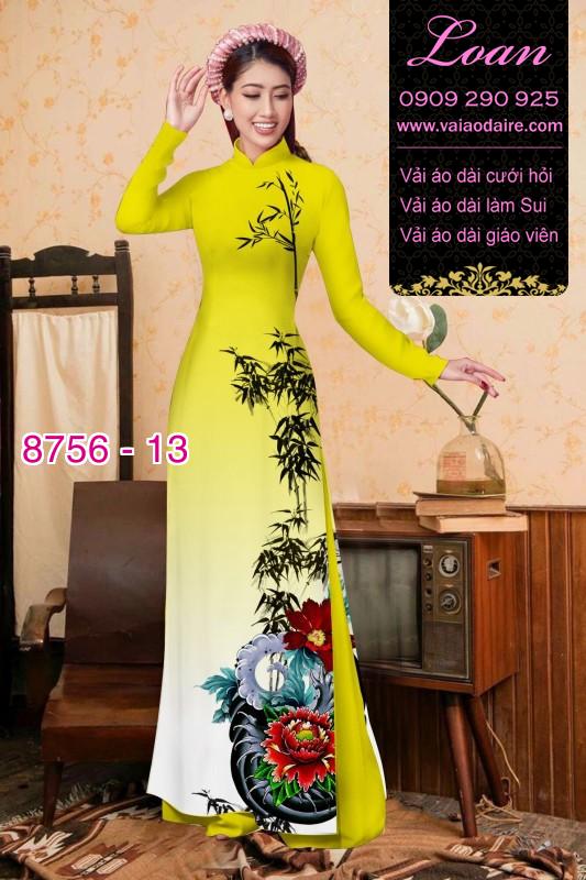 Vải áo dài hoa Mẫu Đơn
