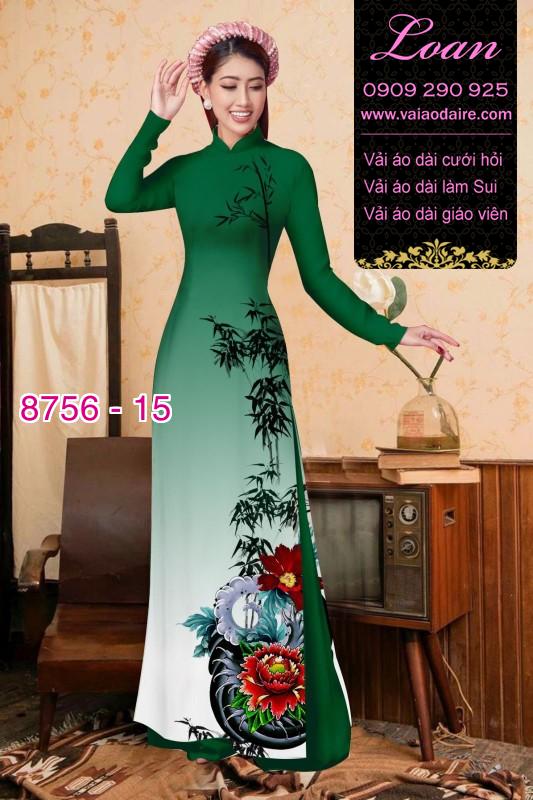 Vải áo dài hoa Mẫu Đơn