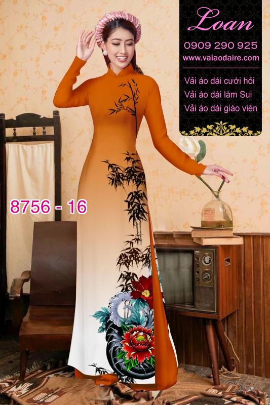 Vải áo dài hoa Mẫu Đơn