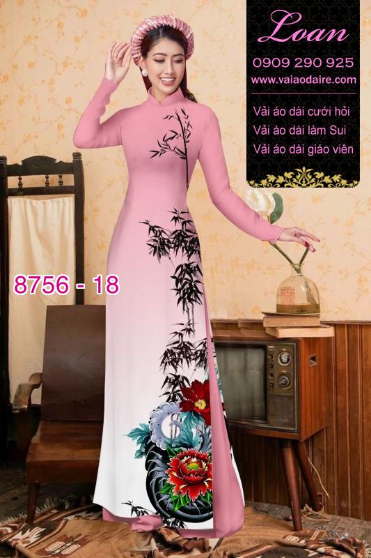 Vải áo dài hoa Mẫu Đơn