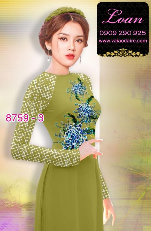 Vải áo dài hoa Cúc Đại Đóa