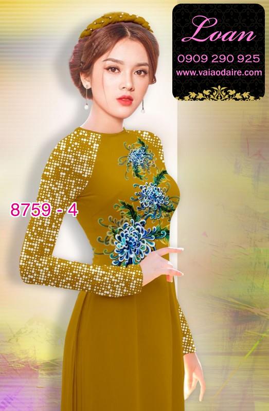 Vải áo dài hoa Cúc Đại Đóa